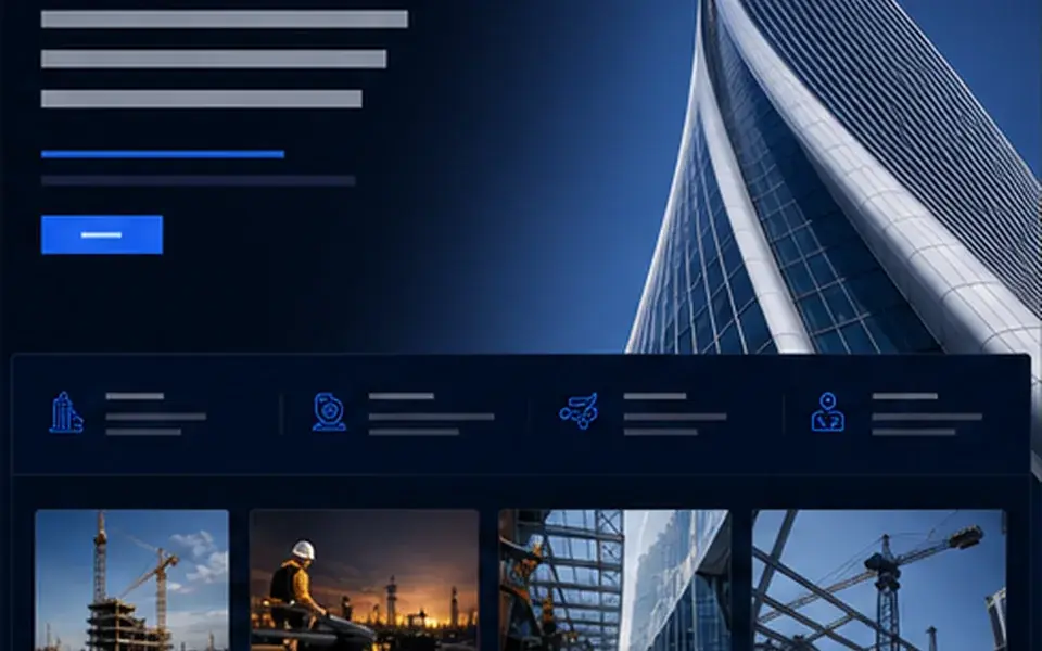 İnşaat sektörü web sitesi görseli